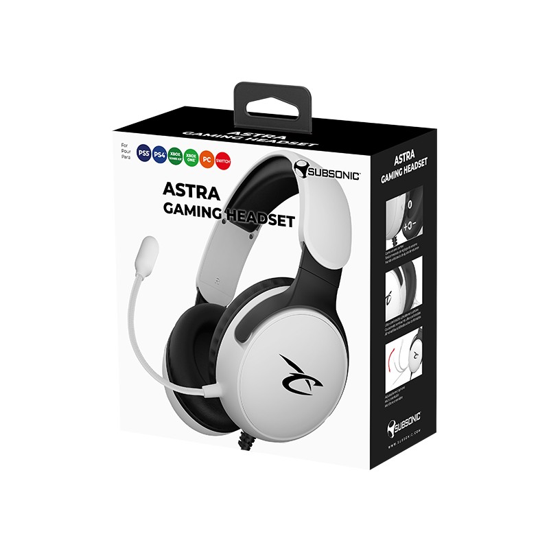 Gaming headphones white and black | Subsonic